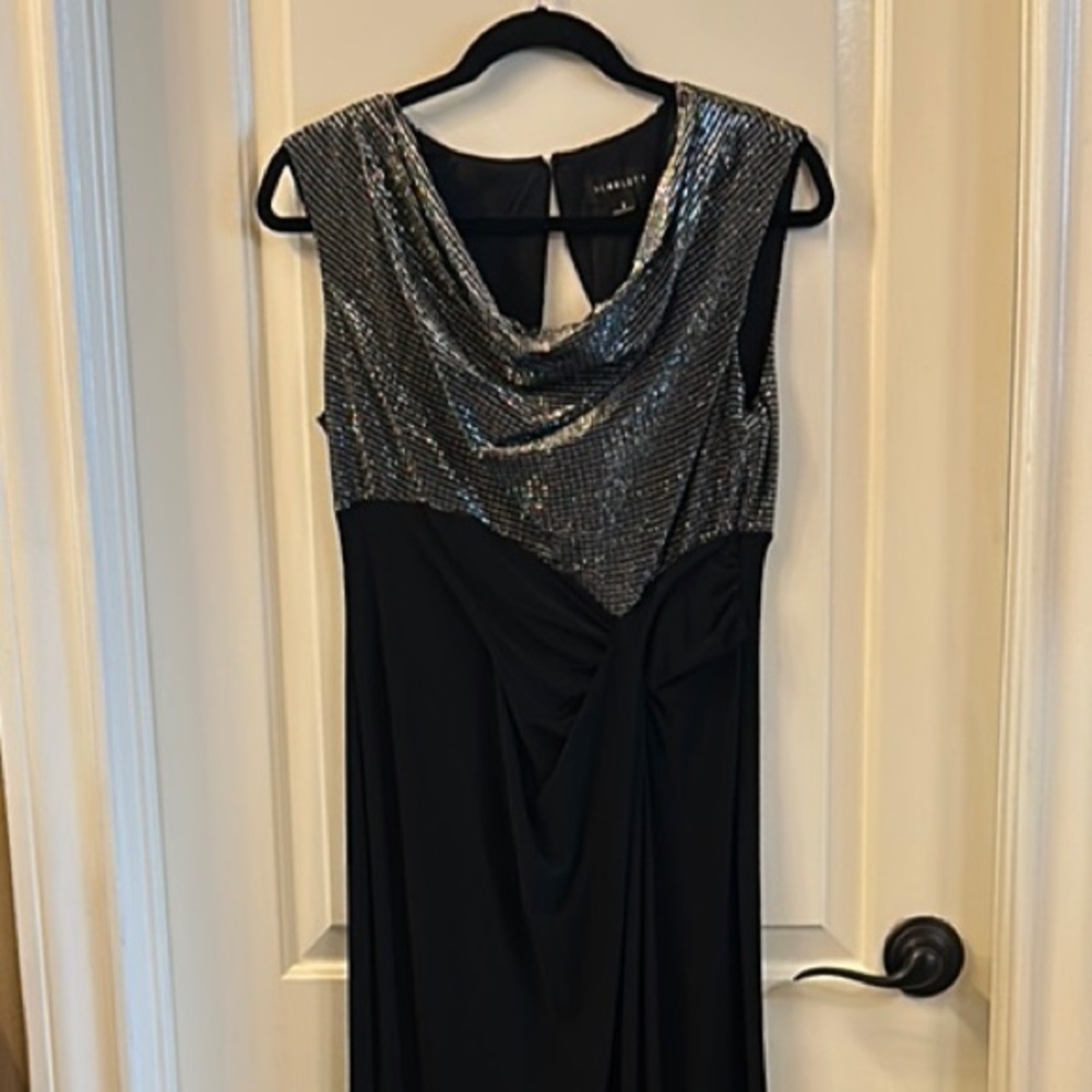 Scarlett Black Sleeveless Cowl Neck Maxi Gown